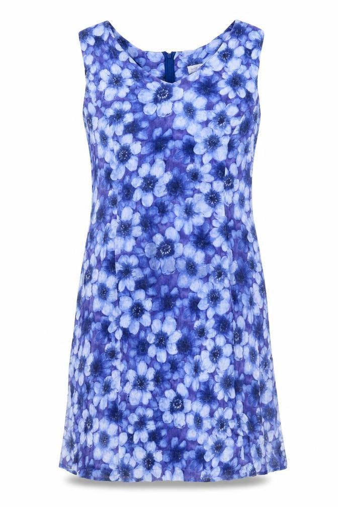 Woman Collection Women's Blue Floral Sheath Dress Size 14