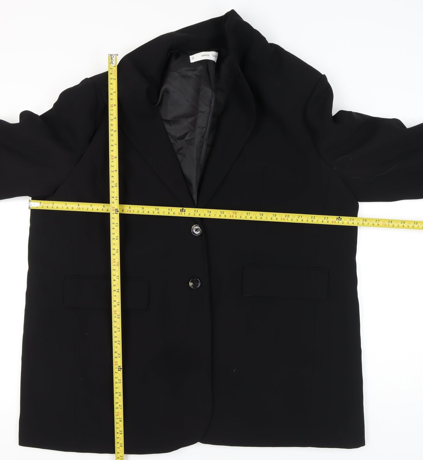 MNG Womens Black 2XL Single-Breasted Blazer Jacket Workwear
