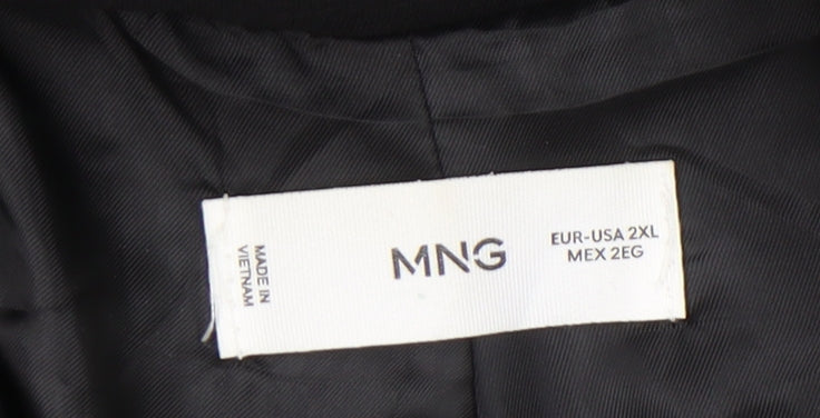 MNG Womens Black 2XL Single-Breasted Blazer Jacket Workwear