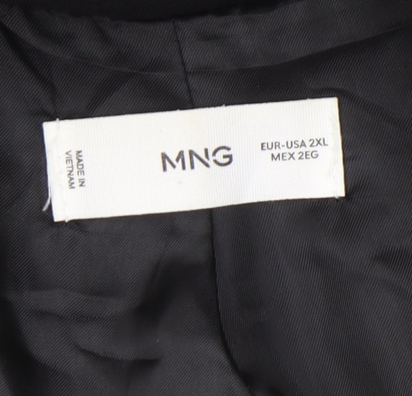 MNG Womens Black 2XL Single-Breasted Blazer Jacket Workwear