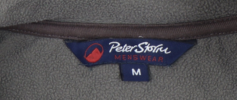Peter Storm Mens Grey Fleece Sweatshirt M High Neck 1/2 Zip Pullover