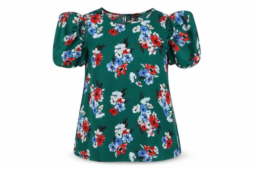 New Look Women’s Green Floral Cold Shoulder Blouse UK 12