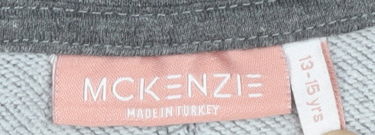 McKenzie Boys Grey Full Zip Hoodie 13-15 Years Casual Sportswear