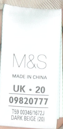Marks and Spencer Women Beige Size 20 Blazer Jacket Ruched Sleeves