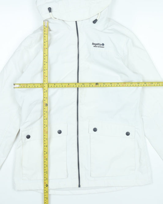 Regatta Women White UK 12 Waterproof Rain Coat Jacket Hooded