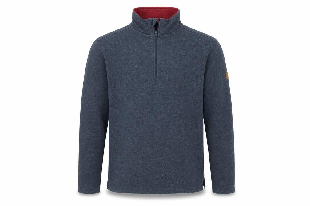 Mens UK S Regular Trespass Blue Henley Sweatshirt