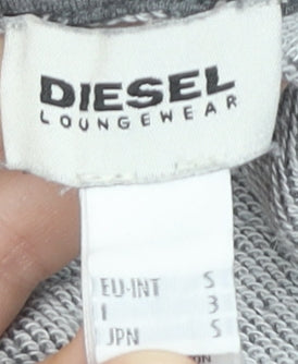 Diesel Men’s Grey Full Zip Hoodie Small Regular Fit Cotton Blend