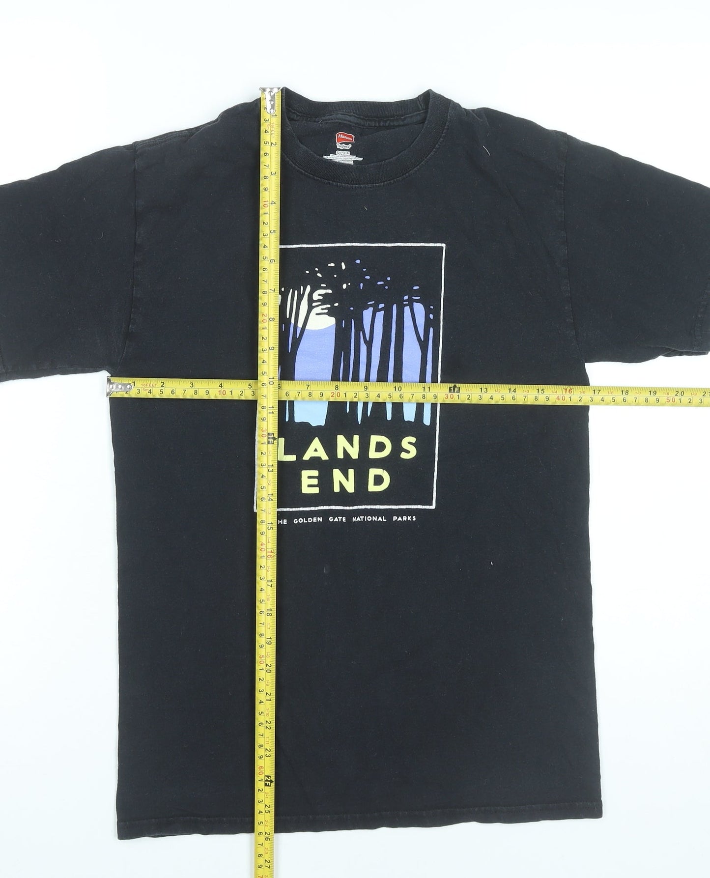Hanes Men’s Black Graphic T-Shirt Small Nature Outdoor Vintage