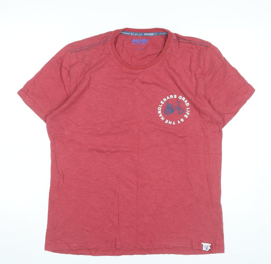 FatFace Men's Red Graphic Bike T-Shirt Size L Short Sleeve Cotton