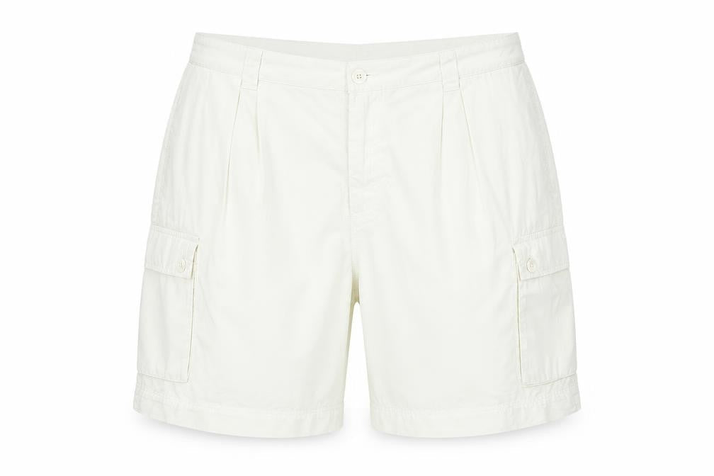 Marks and Spencer Womens Ivory Cargo Shorts Size 22 Cotton Summer