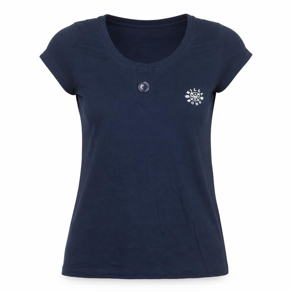 Bee Bee Womens Blue XL Scoop Neck Short Sleeve Cotton T-Shirt