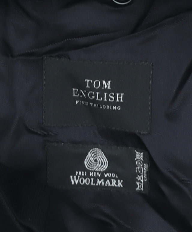 Tom English Mens Black Wool Blazer Jacket 40R Classic Formal