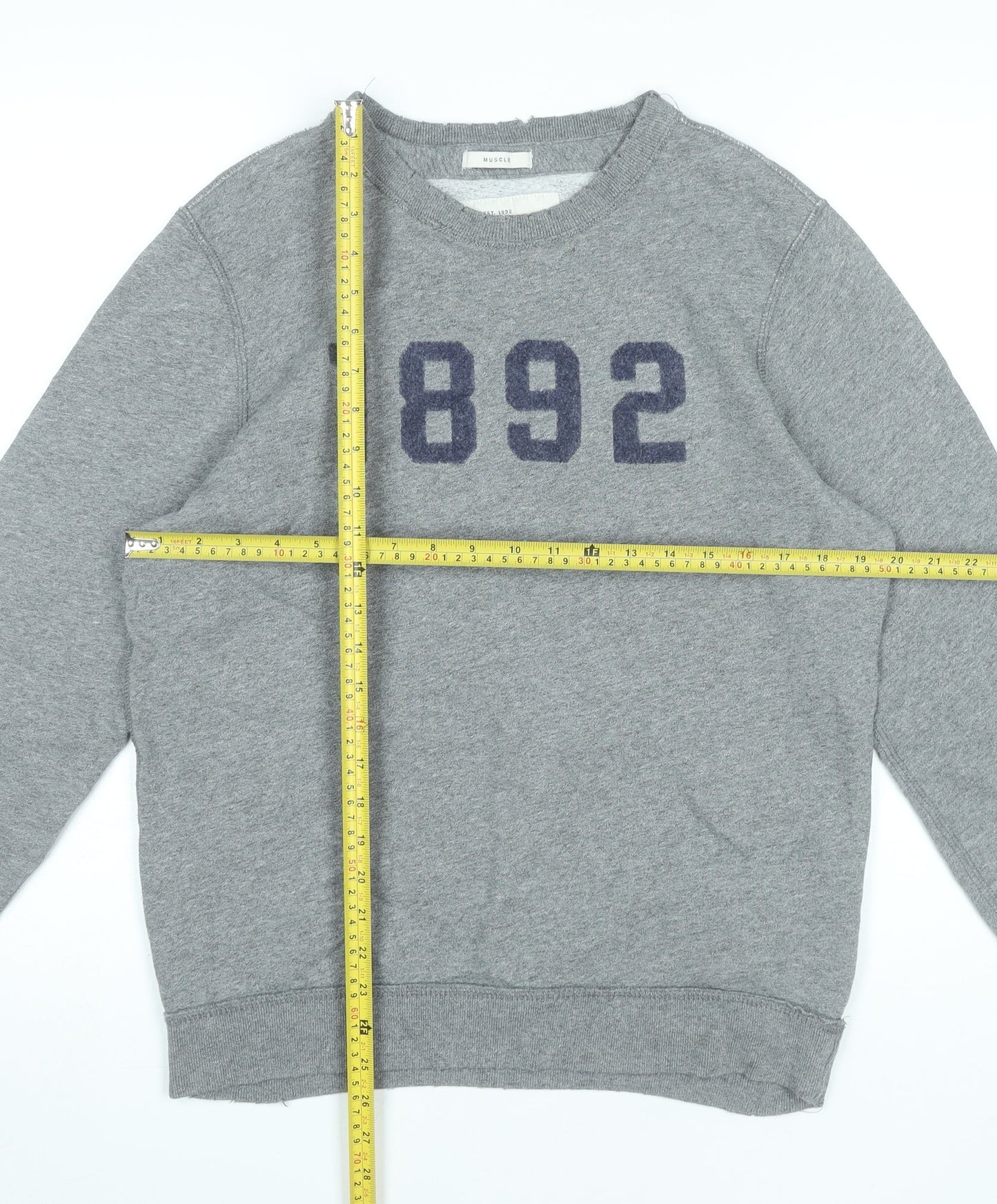 Abercrombie & Fitch Men Grey M Pullover Sweatshirt 1892 Logo