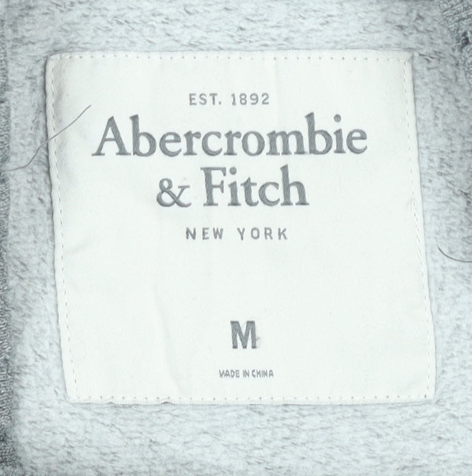 Abercrombie & Fitch Men Grey M Pullover Sweatshirt 1892 Logo