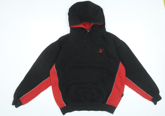 Falcon Men's Black Red Pullover Hoodie M Logo Fleece Sweatshirt