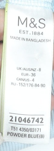 Marks and Spencer Women’s Blue Size 8 Full Zip Hoodie Cotton