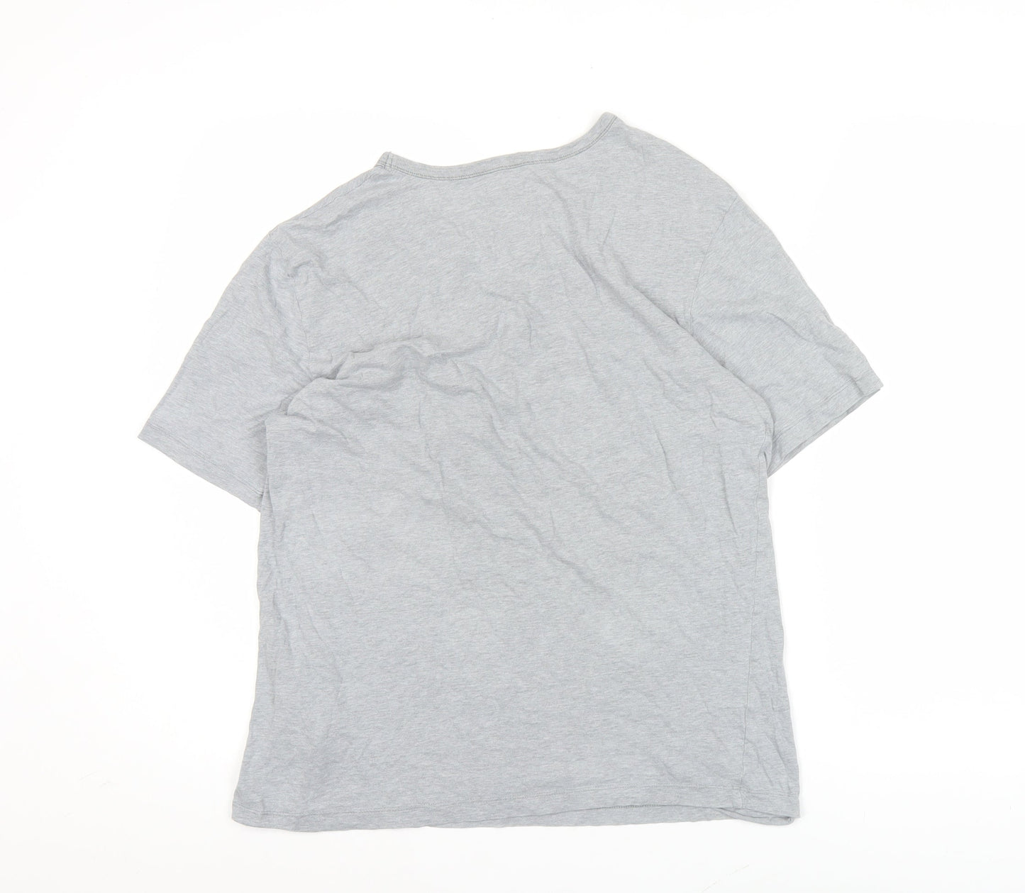 BOSS Men's Grey Cotton Crew Neck Short Sleeve T-Shirt Size L