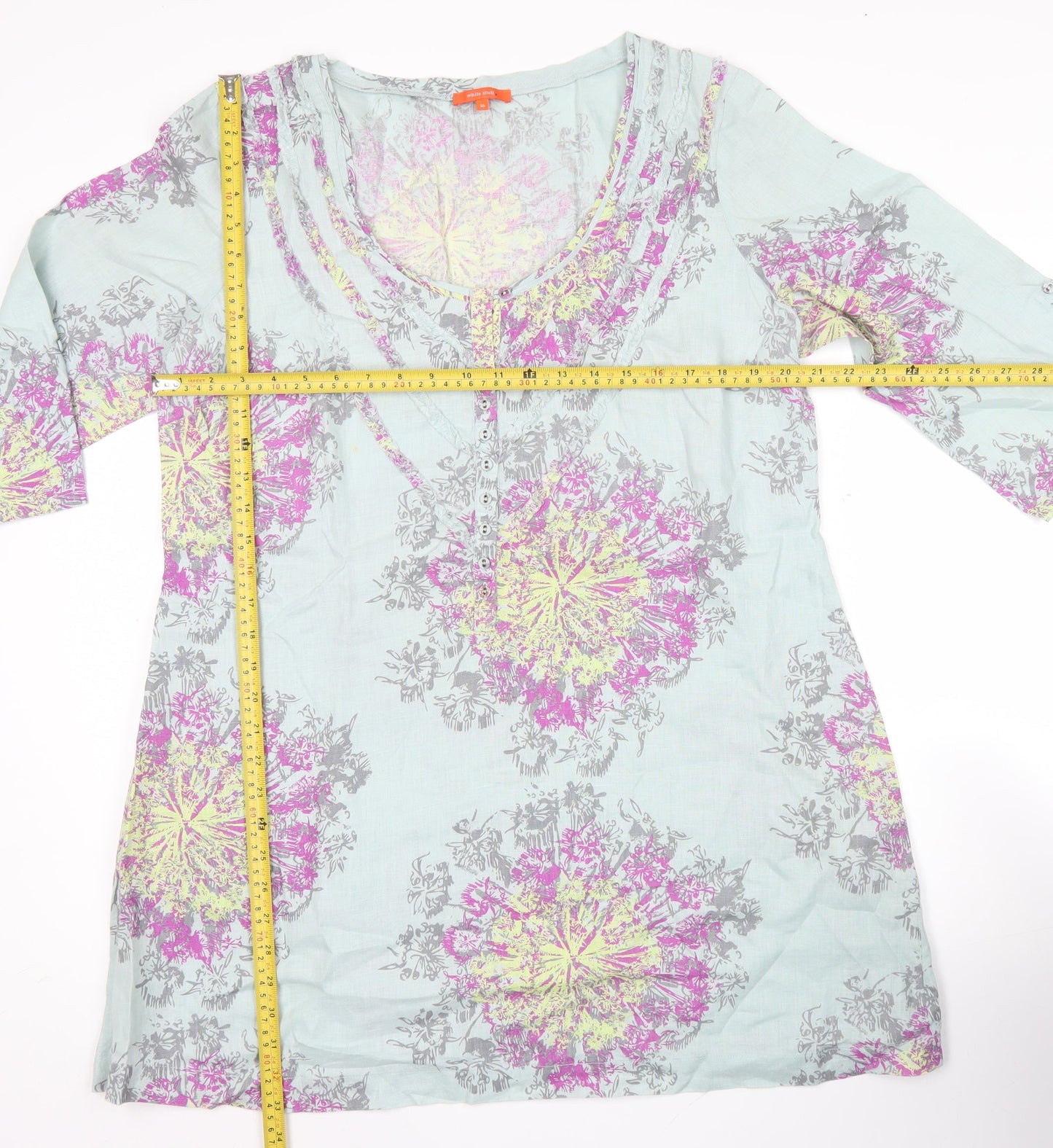 White Stuff Women’s Multicoloured Floral Linen Shift Dress Size 16