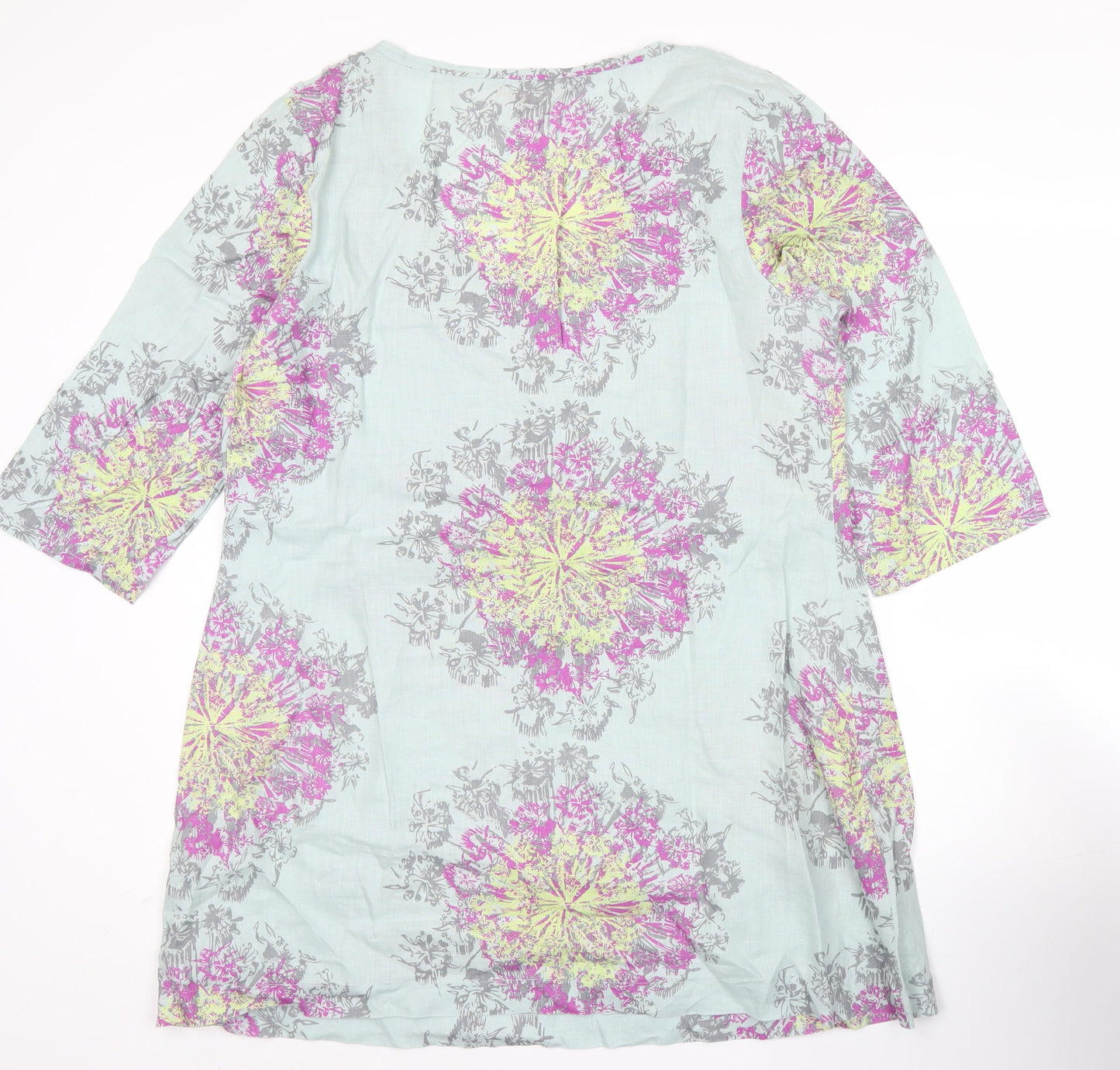 White Stuff Women’s Multicoloured Floral Linen Shift Dress Size 16