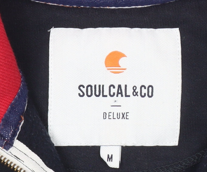 SoulCal & Co Men’s Blue Medium 1/4 Zip Embroidered Sweatshirt