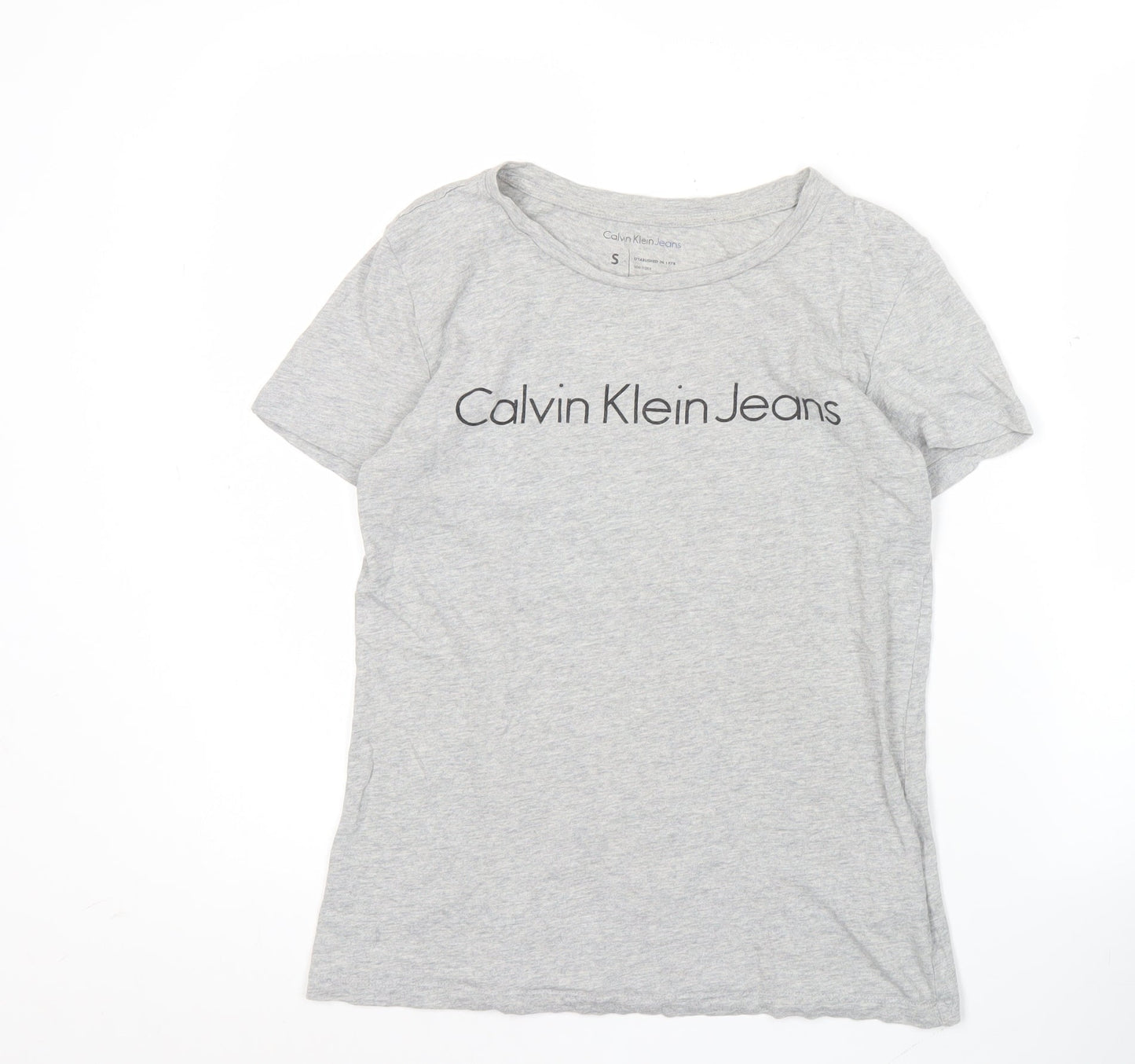 Calvin Klein Jeans Women’s Grey Cotton T-Shirt Size S Casual