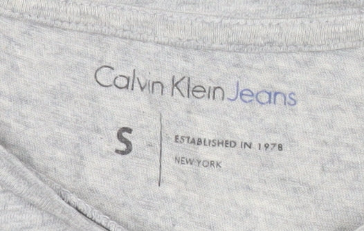 Calvin Klein Jeans Women’s Grey Cotton T-Shirt Size S Casual