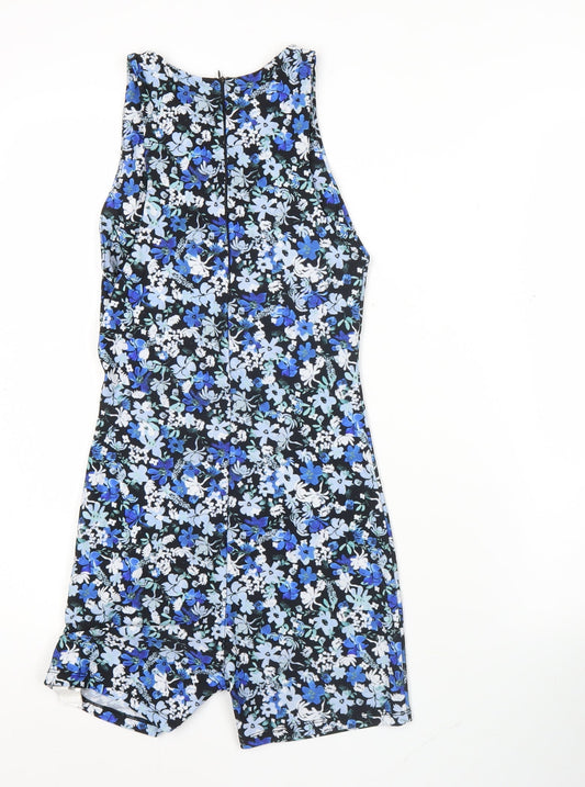 Zara Women’s Multicoloured Floral Playsuit Size 8 Sleeveless