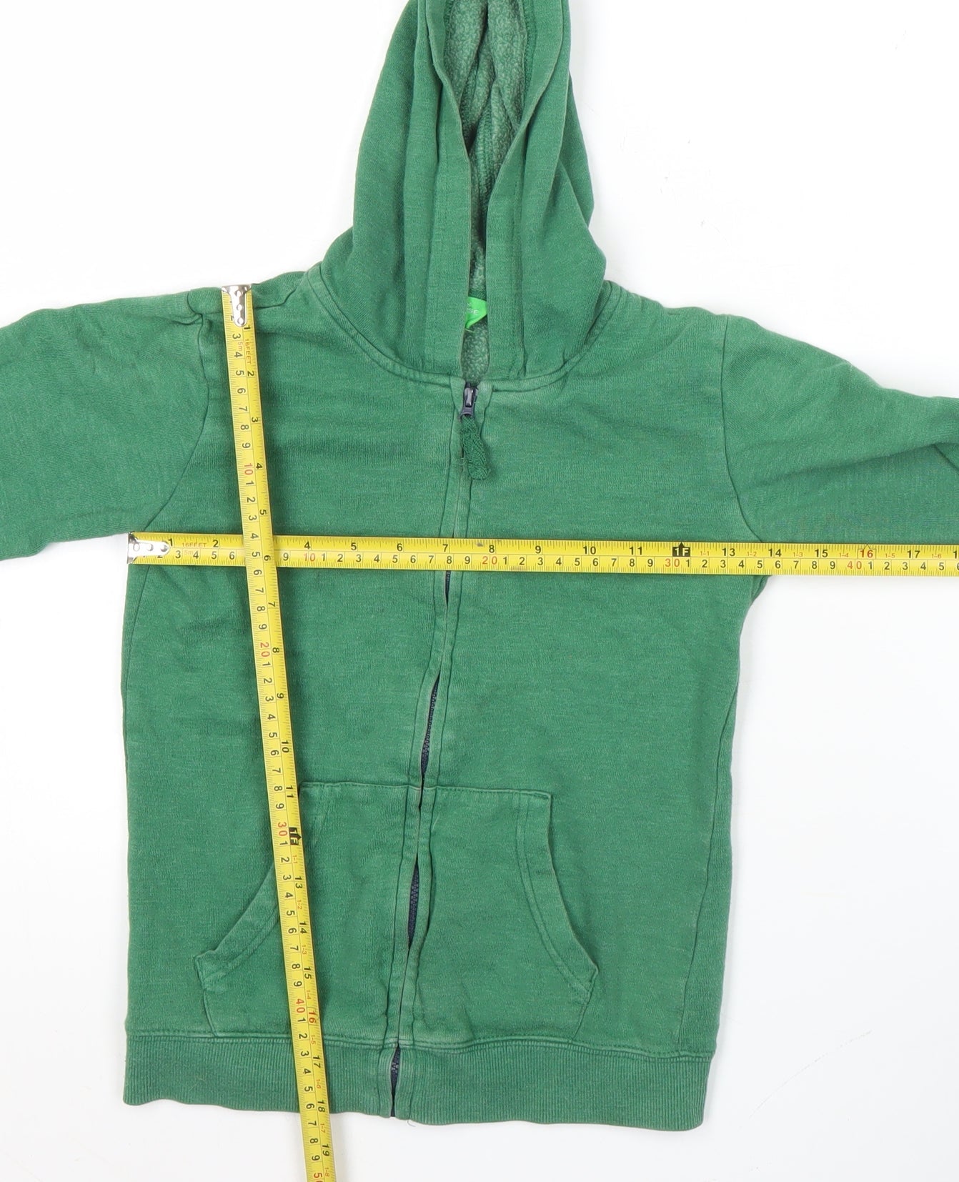 Mountain Warehouse Boys Green Full Zip Hoodie 9-10 Years Cotton Blend