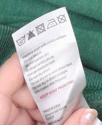 Mountain Warehouse Boys Green Full Zip Hoodie 9-10 Years Cotton Blend