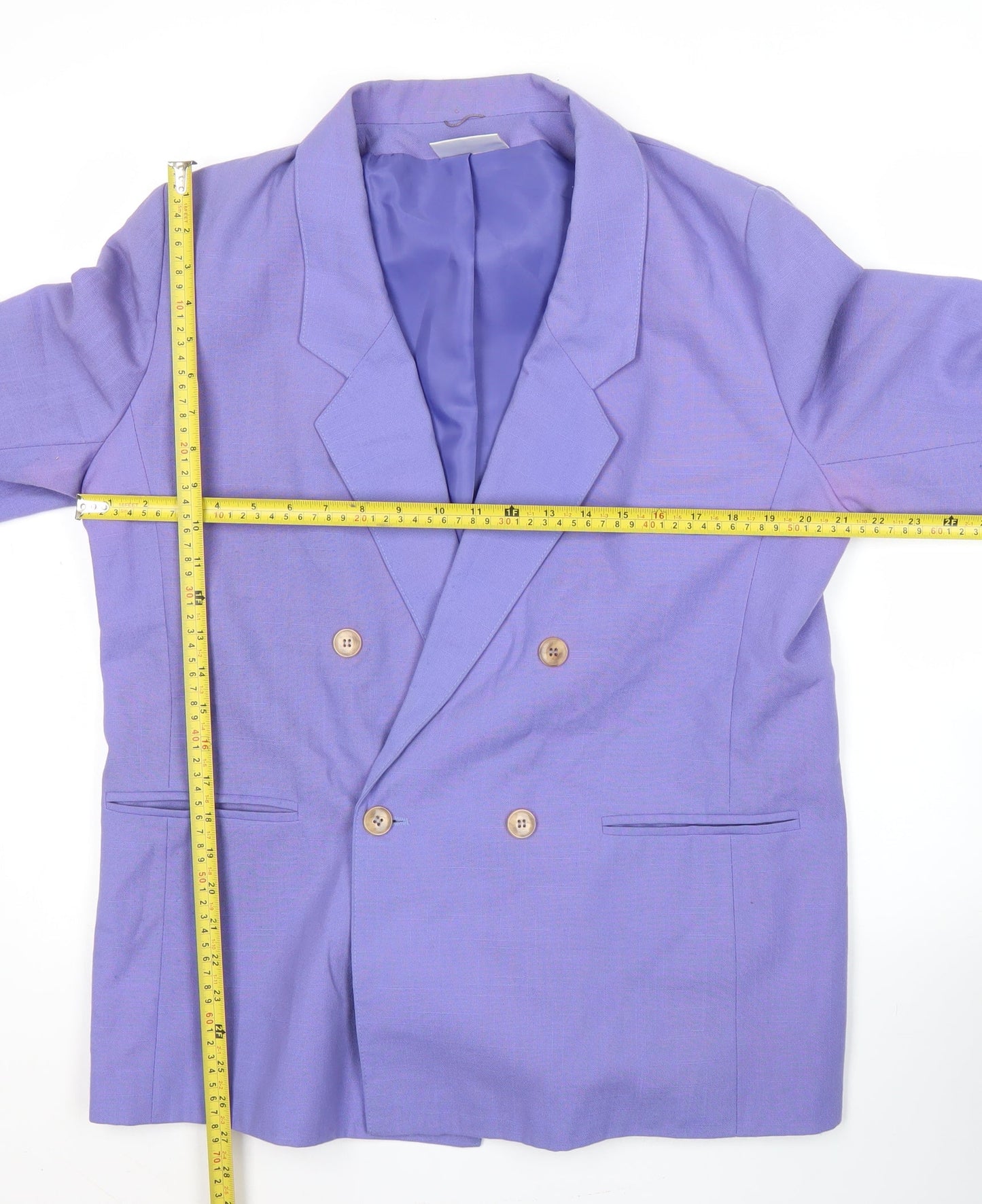 Features Women Purple Size 16 Double-Breasted Blazer Jacket