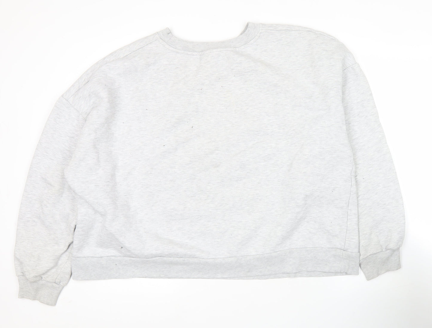 ASOS Womens Grey Graphic Logo Sports Sweatshirt Size 18 Pullover Crew Neck