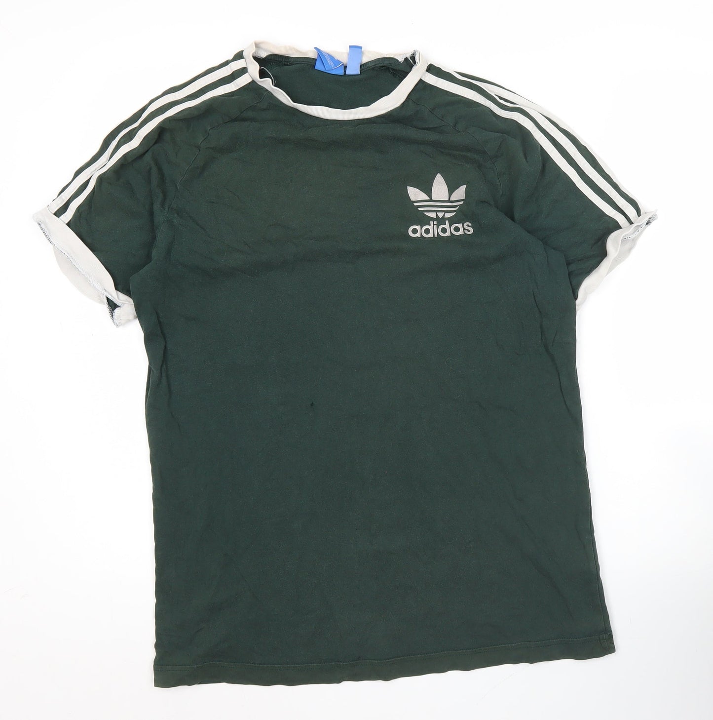 Adidas Men’s Green Short Sleeve Cotton Crew Neck T-Shirt Size L Sports Logo