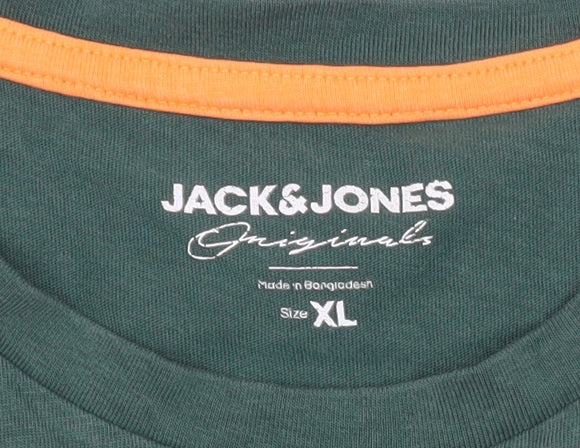 Jack & Jones Men's Green XL Graphic Dog Print T-Shirt