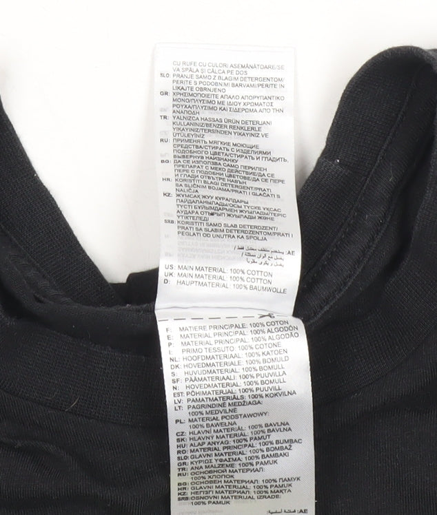 Adidas Mens Black Medium Graphic Logo Sports T-Shirt