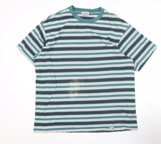 Carhartt WIP Men’s XL Multicoloured Striped Cotton T-Shirt