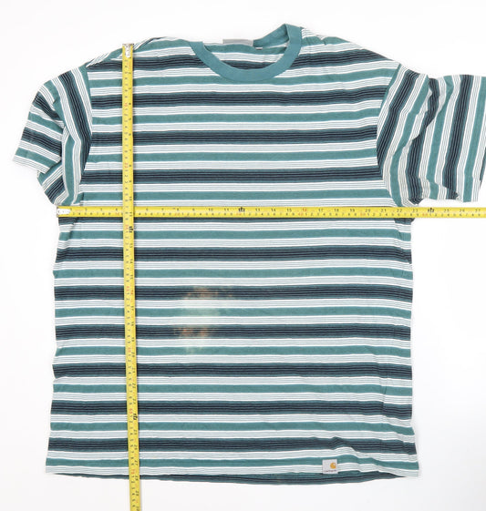 Carhartt WIP Men’s XL Multicoloured Striped Cotton T-Shirt