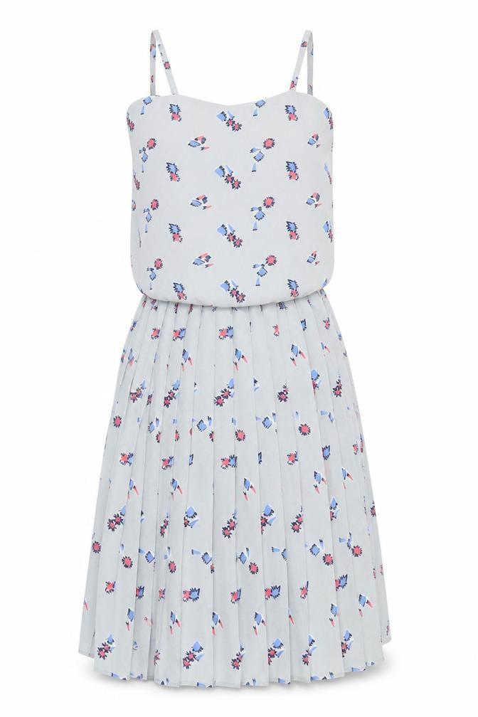 Mark Angelo Womens Grey Floral Fit & Flare Dress Size 10