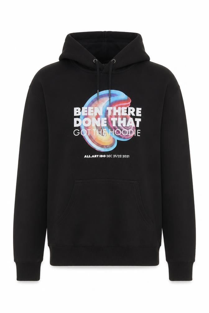 Dechkotzar Men’s Black Pullover Hoodie S Graphic Print Cotton Blend