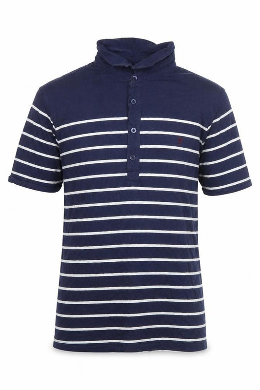 Farah Jeans Men’s Blue Striped Polo Shirt Size S Regular Fit