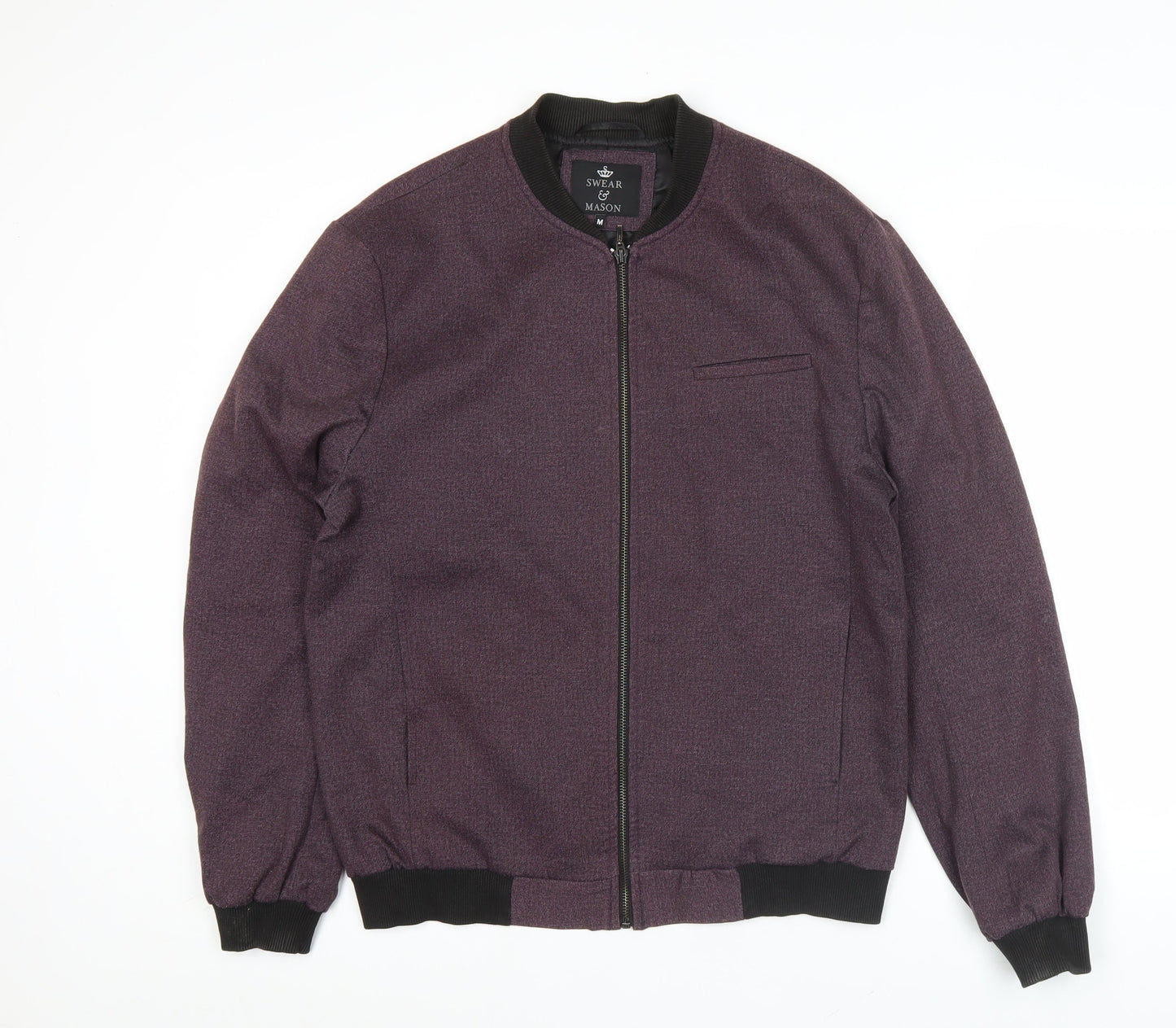 Swear & Mason Men's Purple Bomber Jacket Size M Full Zip Casual