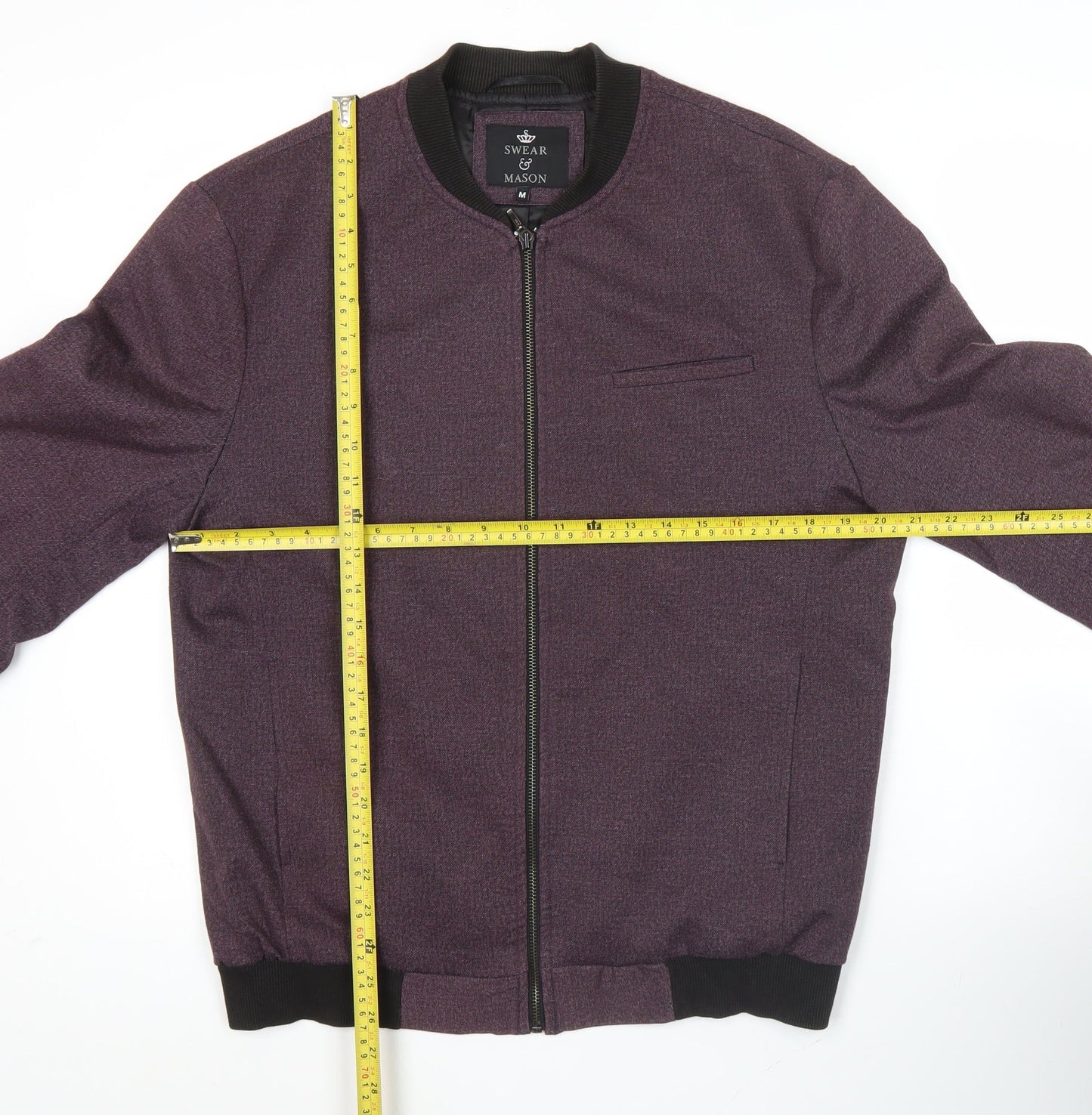 Swear & Mason Men's Purple Bomber Jacket Size M Full Zip Casual