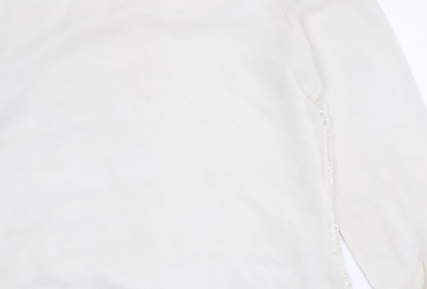 Next Women’s Ivory Petite Blouse Size 14 Mock Neck Lace Detail