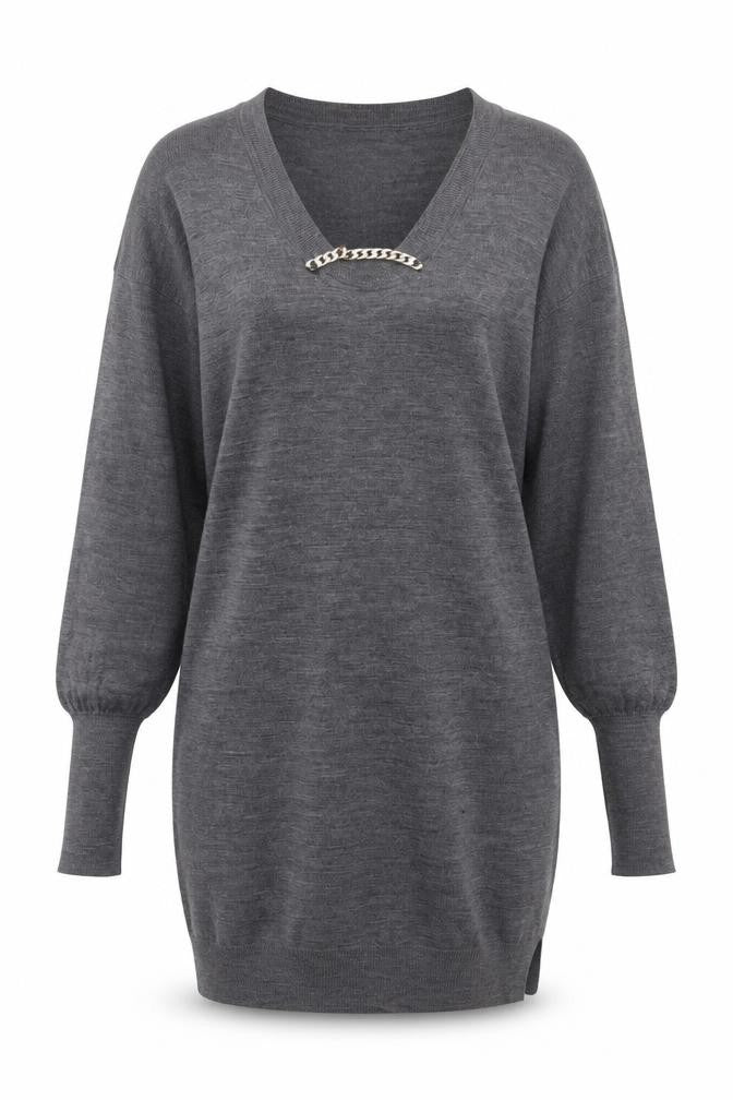 Womens UK S Regular Jaeger Grey Pullover Tight-Knit