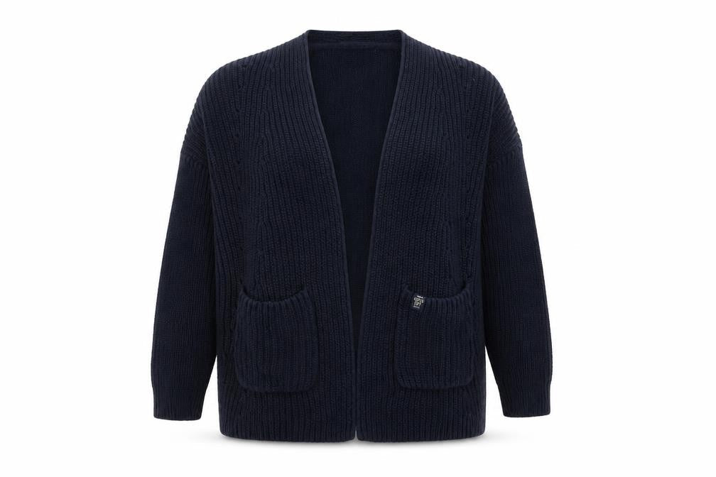 Womens UK M Relaxed Superdry Blue Cardigan Chunky-Knit