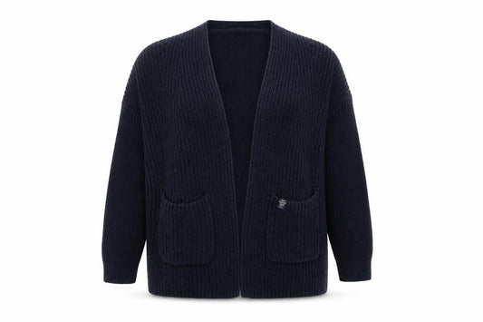 Womens UK M Relaxed Superdry Blue Cardigan Chunky-Knit