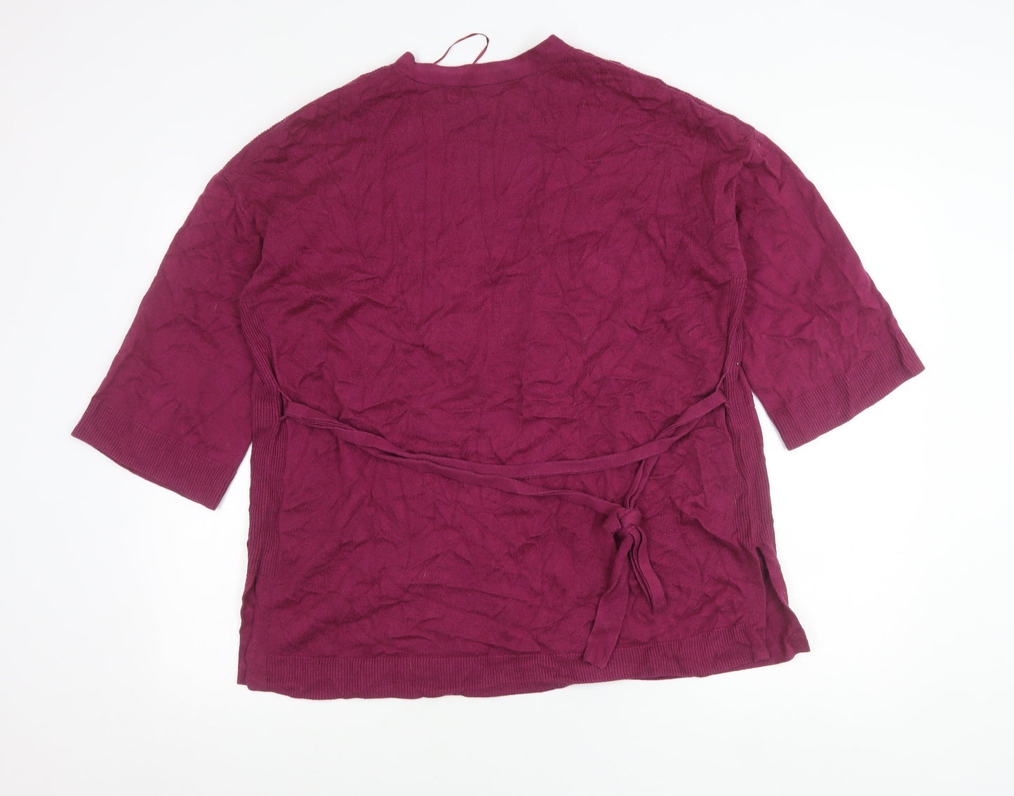 Laura Ashley Womens Purple Cardigan Size 14 Cotton Cashmere Blend