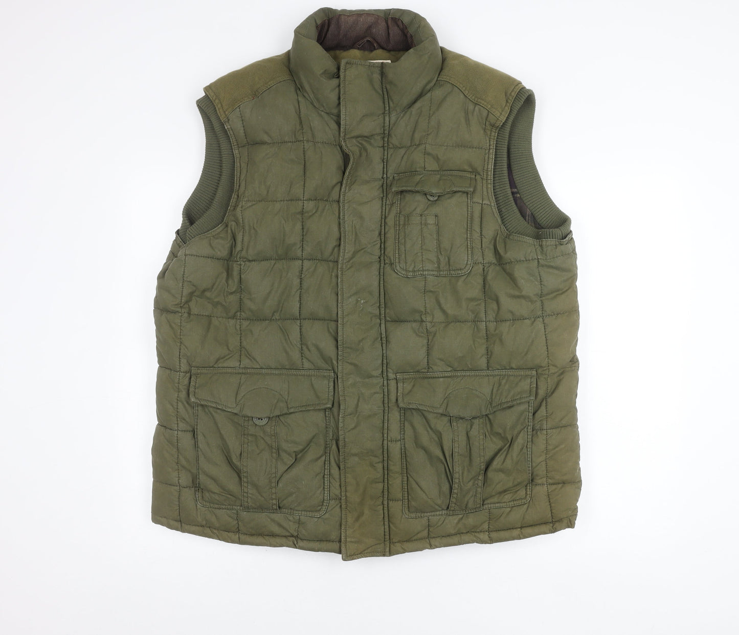 Fat Face Men’s Green Quilted Waistcoat Bodywarmer L Outdoor