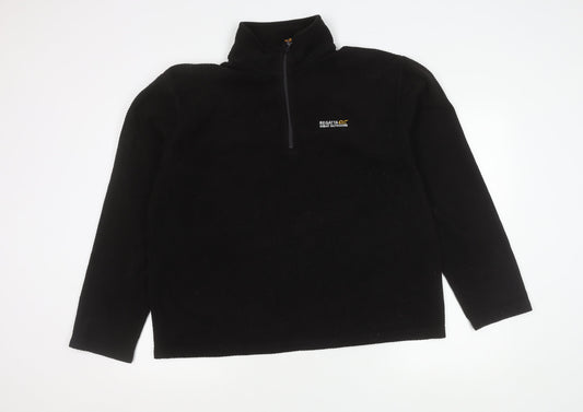 Regatta Mens Black XL Fleece Pullover Sweatshirt 1/4 Zip Outdoor