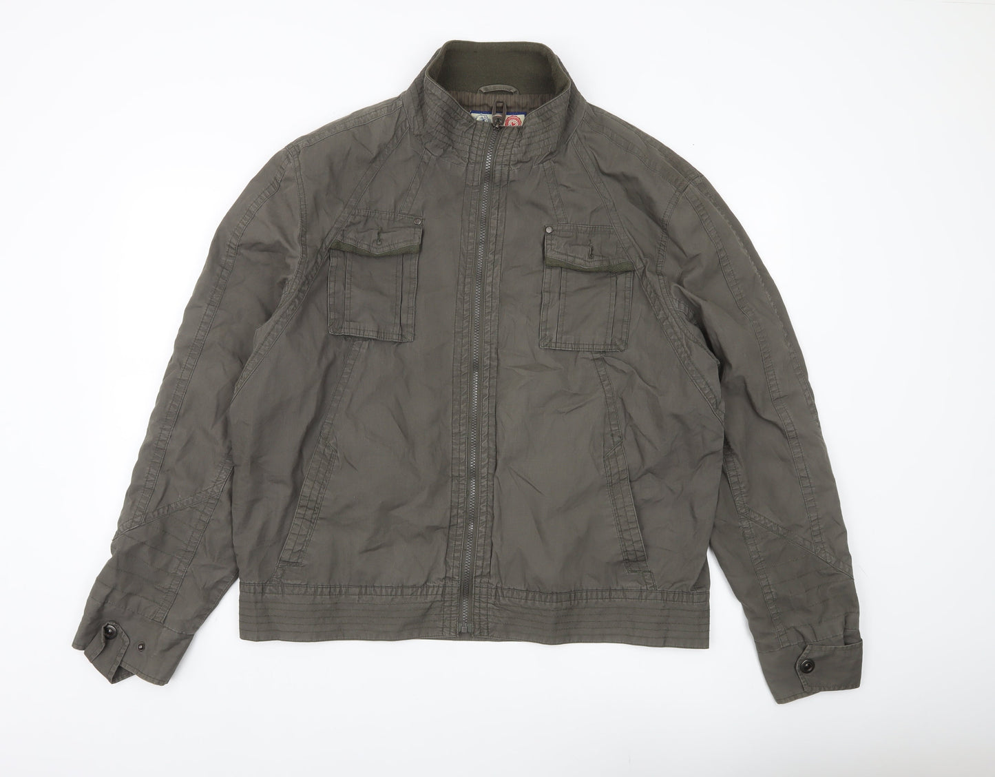 Lee Cooper Men’s Green Cotton Zip Jacket XL Casual Travel