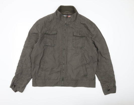 Lee Cooper Men’s Green Cotton Zip Jacket XL Casual Travel